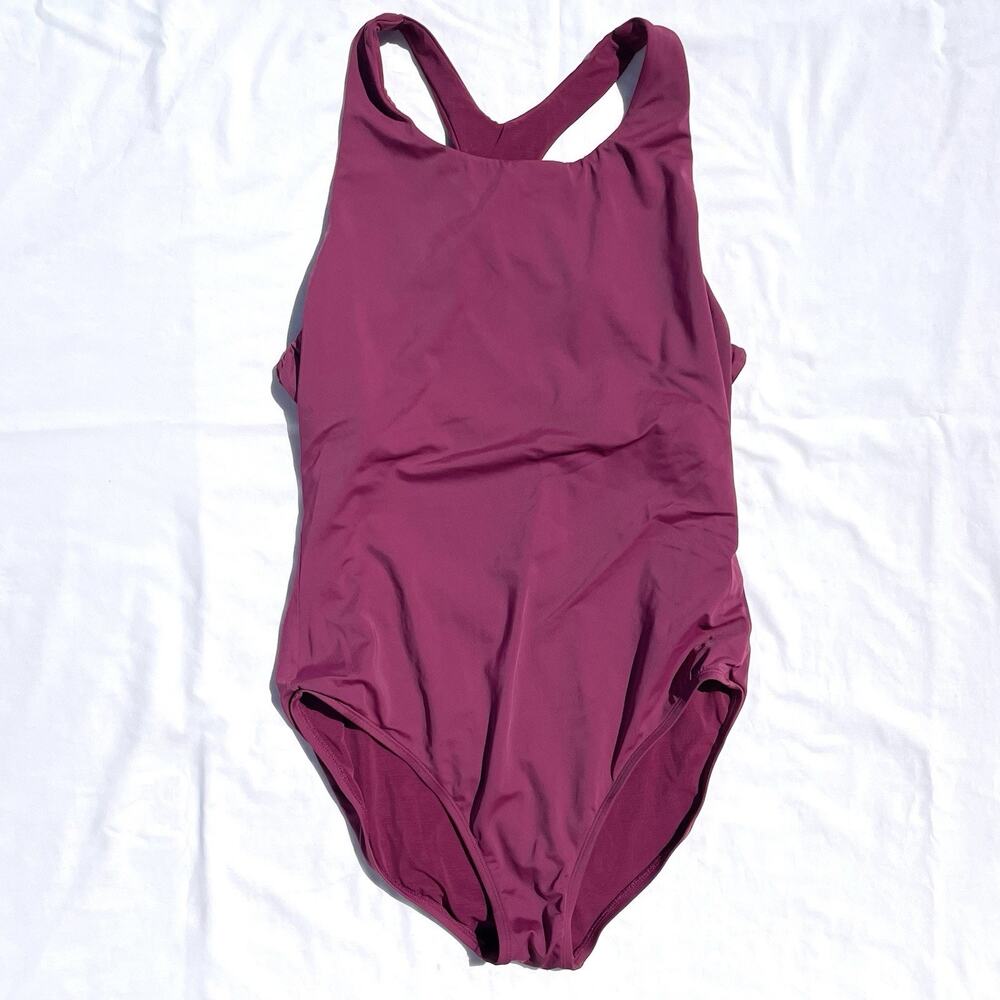 TYR One Piece Swimsuit Womens XL Magenta Purple Lap Swimming
